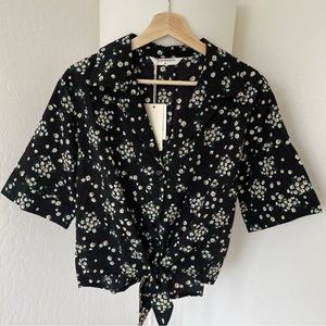 NWT Commence Daisy Button Up Short Sleeve Shirt